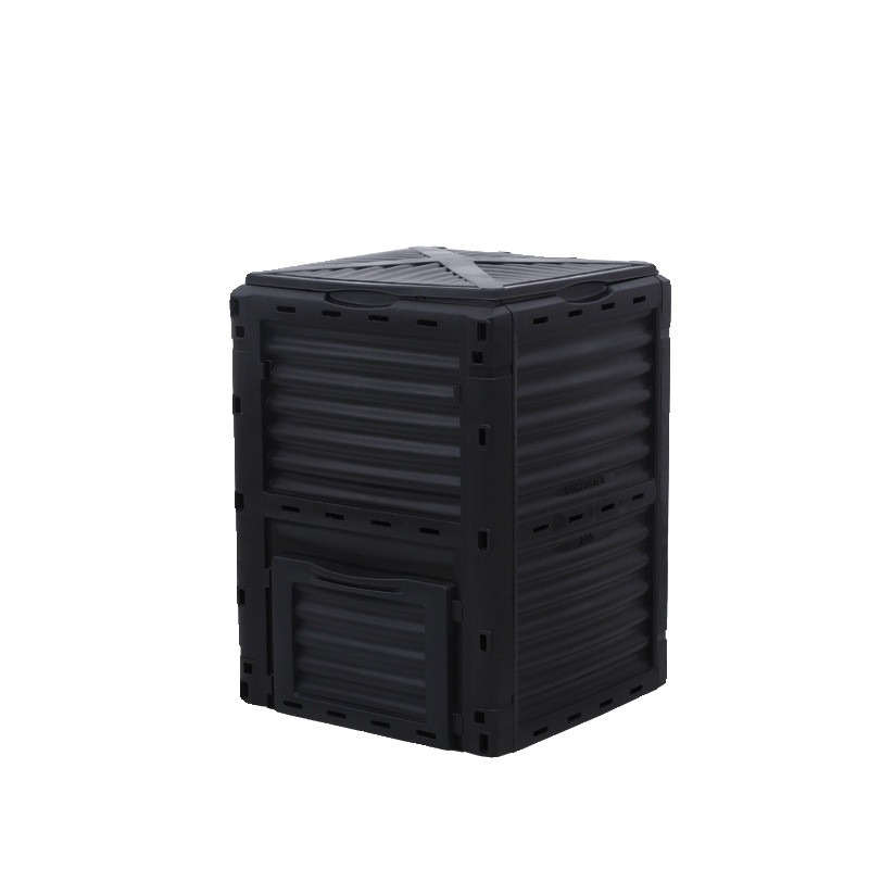 Compost Bin - 300Lの大容量屋外用コンポストボックス。キッチンの生ごみや落ち葉を処理できる庭用コンポスター。EM発酵菌を配合。
