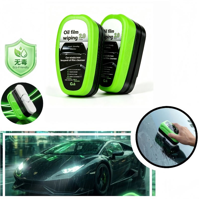 Eco Sponge - 無毒の車用ガラス油膜除去キット、強力なフロントガラスクリーナー、汚れ除去用スポンジブラシ、エコフレンドリーな自動車ディテイリング用品