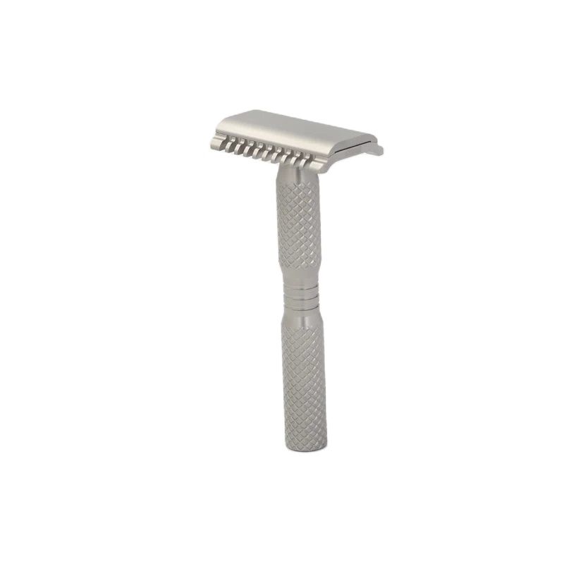 Safety Razor Handle - Yaqi-Ghost 90DCクロスグレインパターンセーフティカミソリ、チタン、軽量