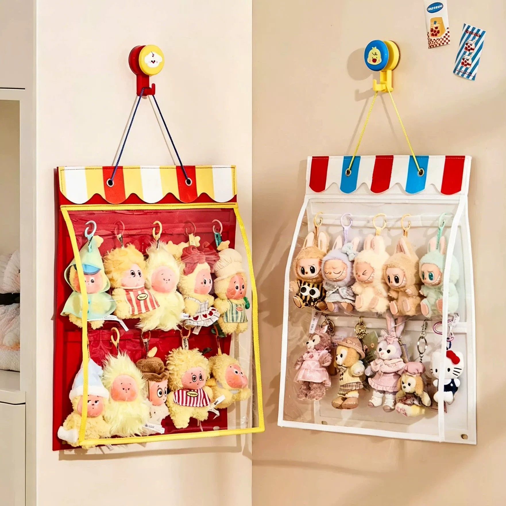 Reusable Bag - 人形用の集塵・保管・展示スタンド、防塵フェルト製ハンギングバッグ、人形収納グッズ、壁掛け式