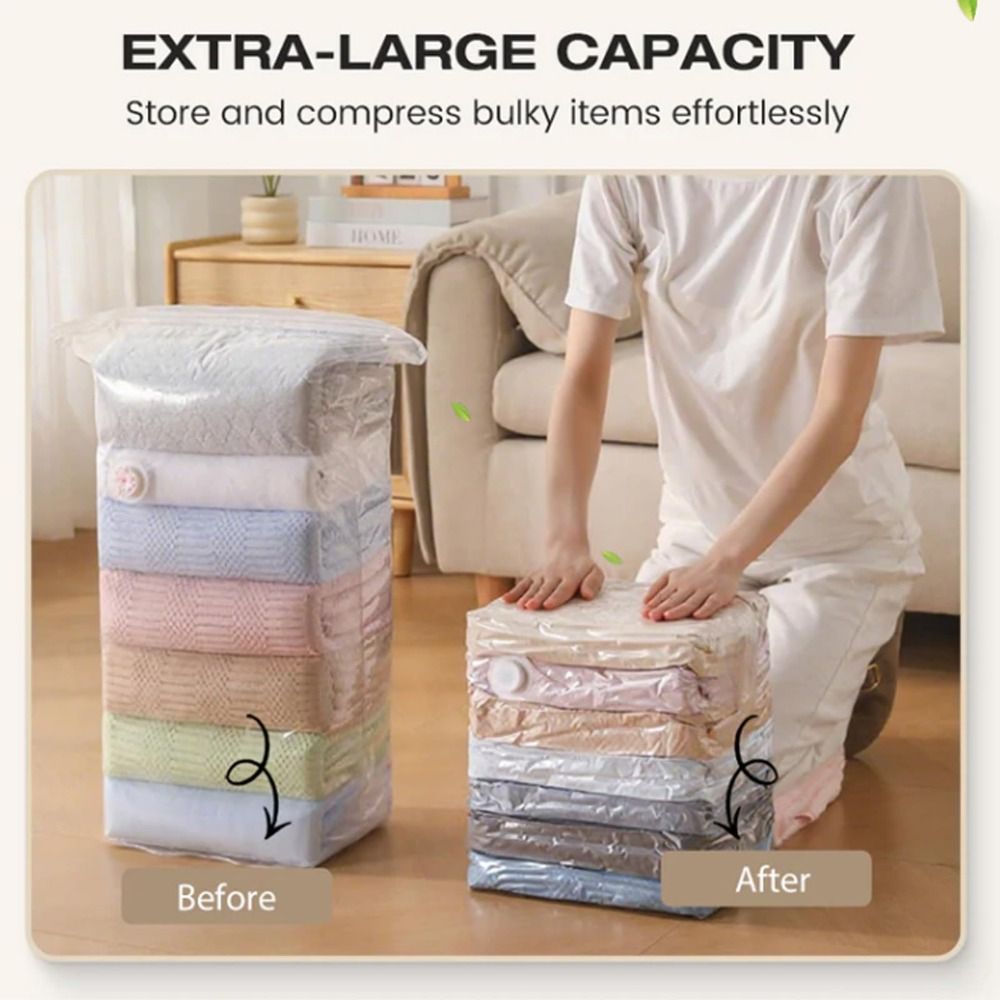 圧縮機能付きの真空収納バッグ。ポンプ不要で、省スペースに収納 - Reusable Bag のレビューと価格