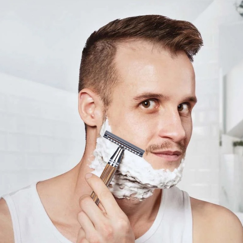 ヴィンテージシェーバーステンレス鋼ダブルエッジ安全かみそりセ - Safety Razor Handle のレビューと価格