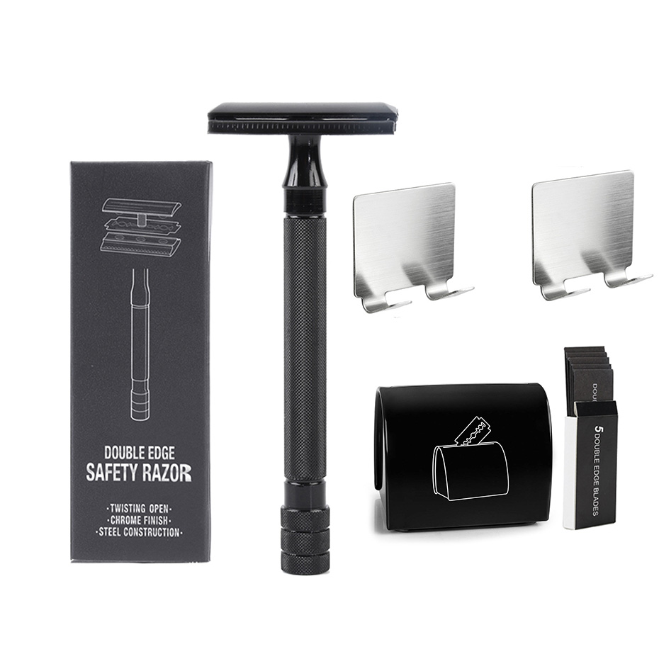 ヴィンテージシェーバーステンレス鋼ダブルエッジ安全かみそりセ - Safety Razor Handle のレビューと価格