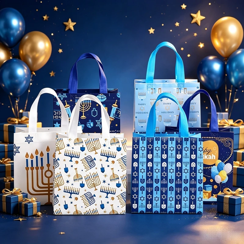 50個入り、おしゃれなユダヤ教の祝祭用、持ち手付きの不織布製 - Reusable Bag のレビューと価格