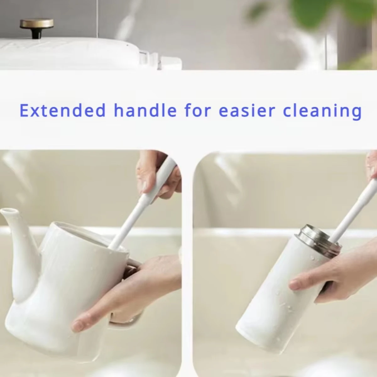 折りたたみ式で360度回転する、長柄のシリコン製多機能クリー - Reusable Bottle のレビューと価格