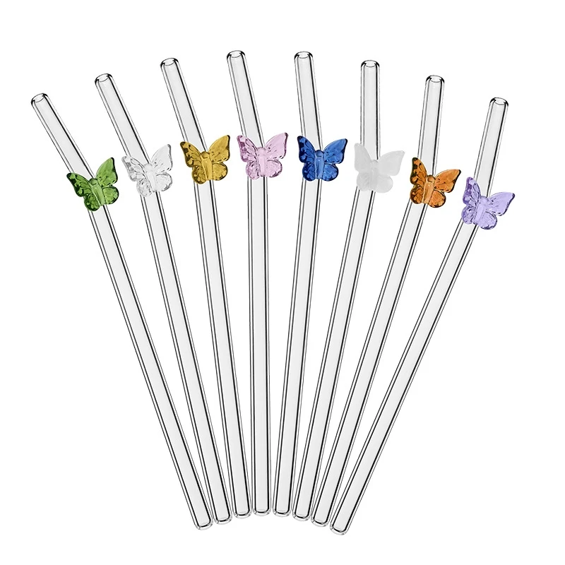 4本 再利用可能なボウガラスストロー かわいいボウガラススト - Reusable Straw のレビューと価格