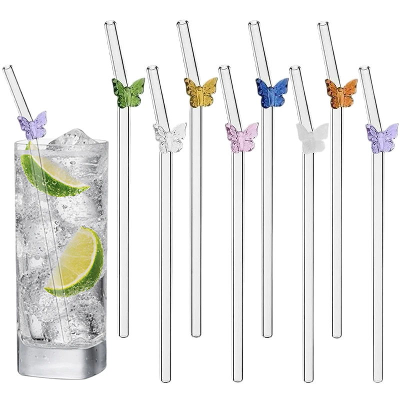 4本 再利用可能なボウガラスストロー かわいいボウガラススト - Reusable Straw のレビューと価格