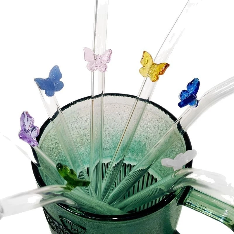 4本 再利用可能なボウガラスストロー かわいいボウガラススト - Reusable Straw のレビューと価格