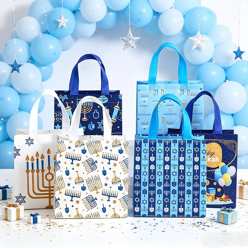 50個入り、おしゃれなユダヤ教の祝祭用、持ち手付きの不織布製 - Reusable Bag のレビューと価格