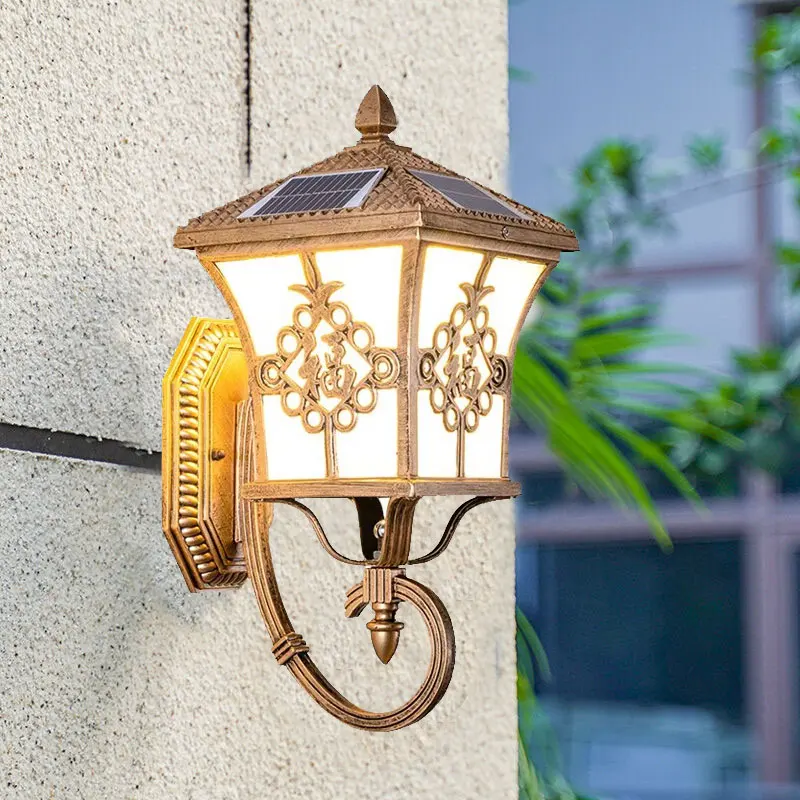 屋外用、ヨーロッパ風デザインの太陽光発電式照明。玄関、壁、庭 - Solar Garden Light のレビューと価格