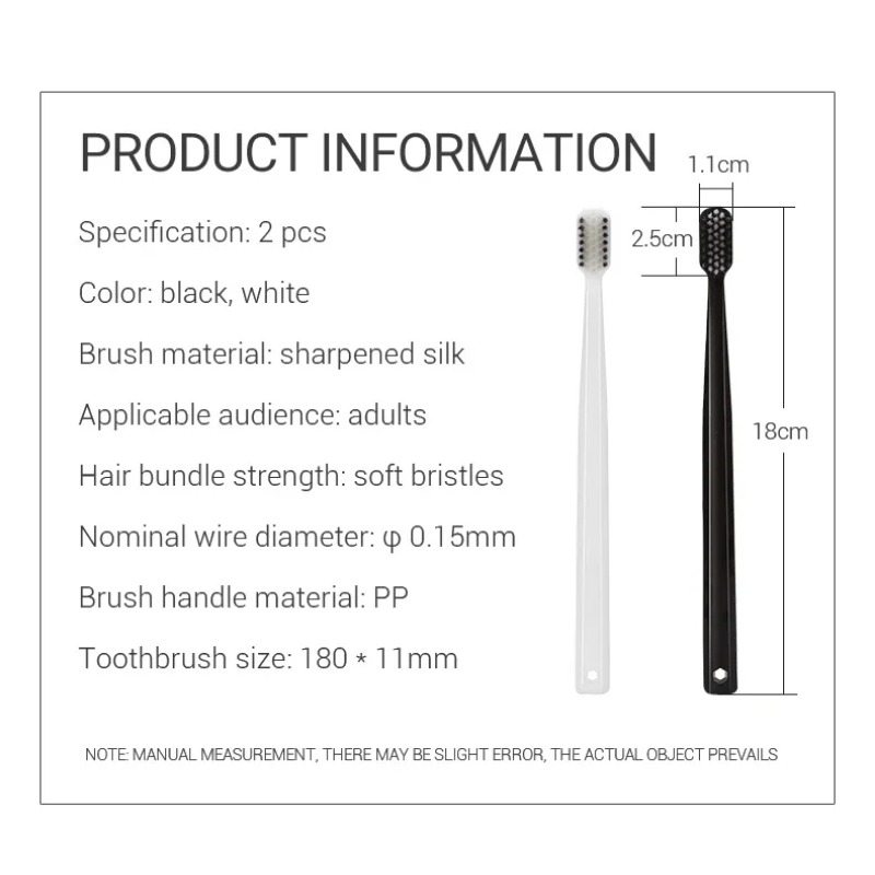 2-10PC 環境に優しい竹炭歯ブラシ ソフト毛先の黒と白の - Bamboo Toothbrush のレビューと価格