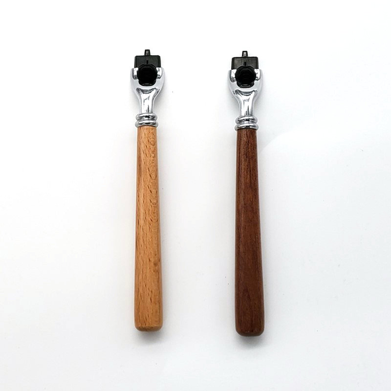 メンズウッドロングハンドルマニュアルカミソリハンドル、マッハ - Safety Razor Handle のレビューと価格