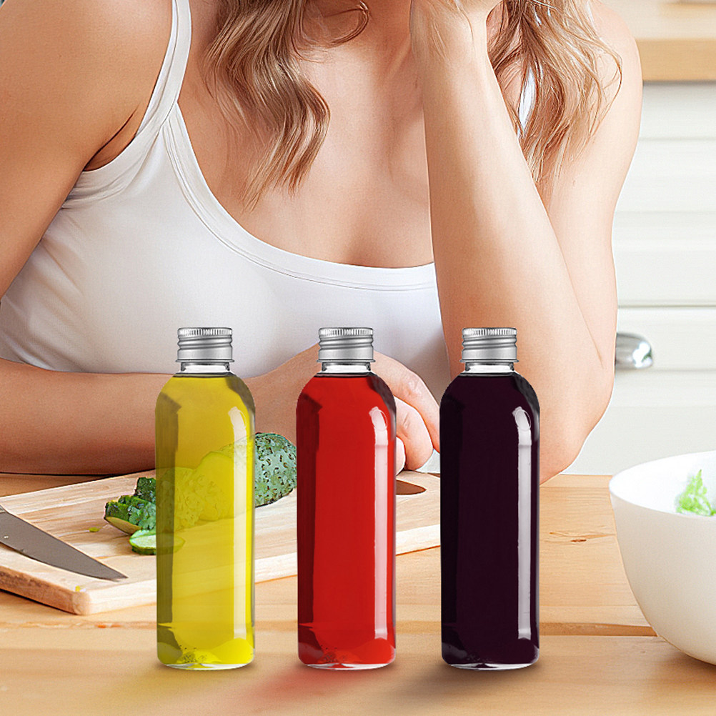 8個入り アルミキャップ付きジュースボトル 透明なプラスチッ - Reusable Bottle のレビューと価格