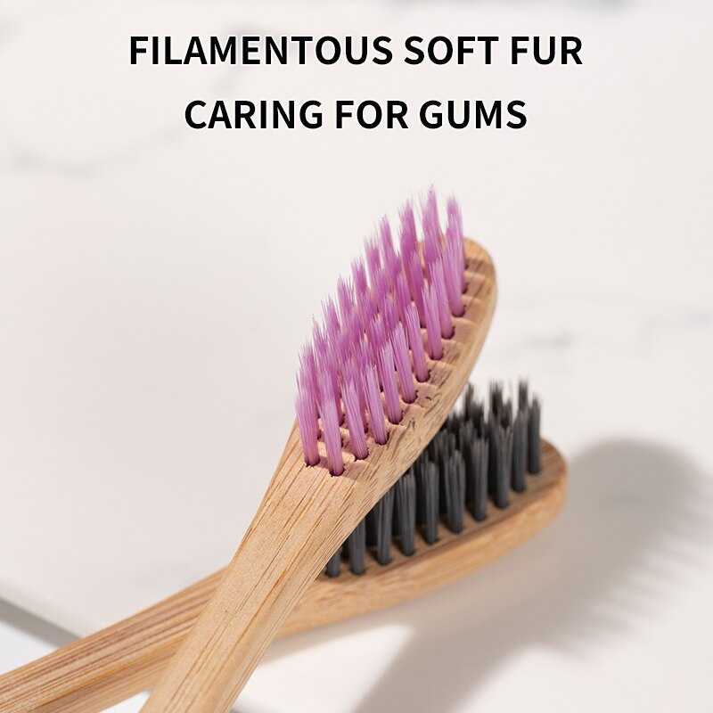 竹歯ブラシ 10 個セット - 天然牛革で包まれた環境に優し - Bamboo Toothbrush のレビューと価格