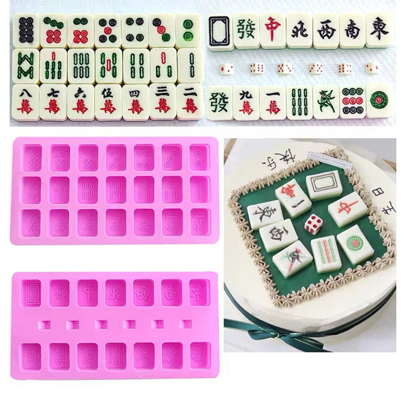 中国麻雀牌のセット、シリコン製の型、サイコロ、チョコレート、 - Eco Soap のレビューと価格