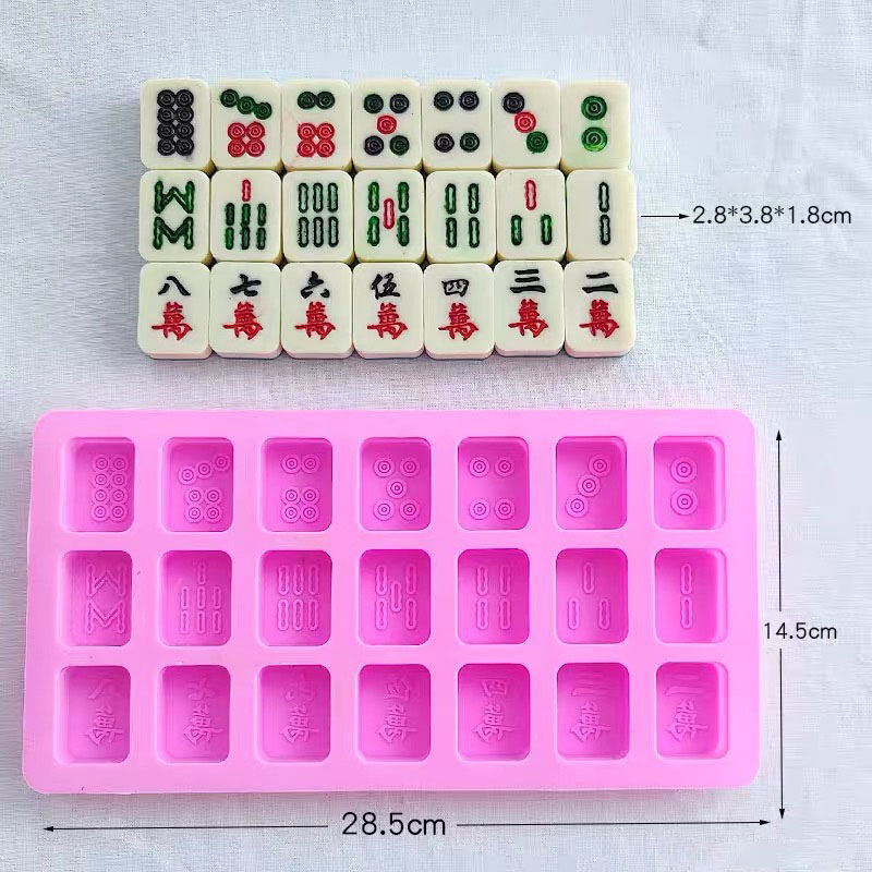 中国麻雀牌のセット、シリコン製の型、サイコロ、チョコレート、 - Eco Soap のレビューと価格
