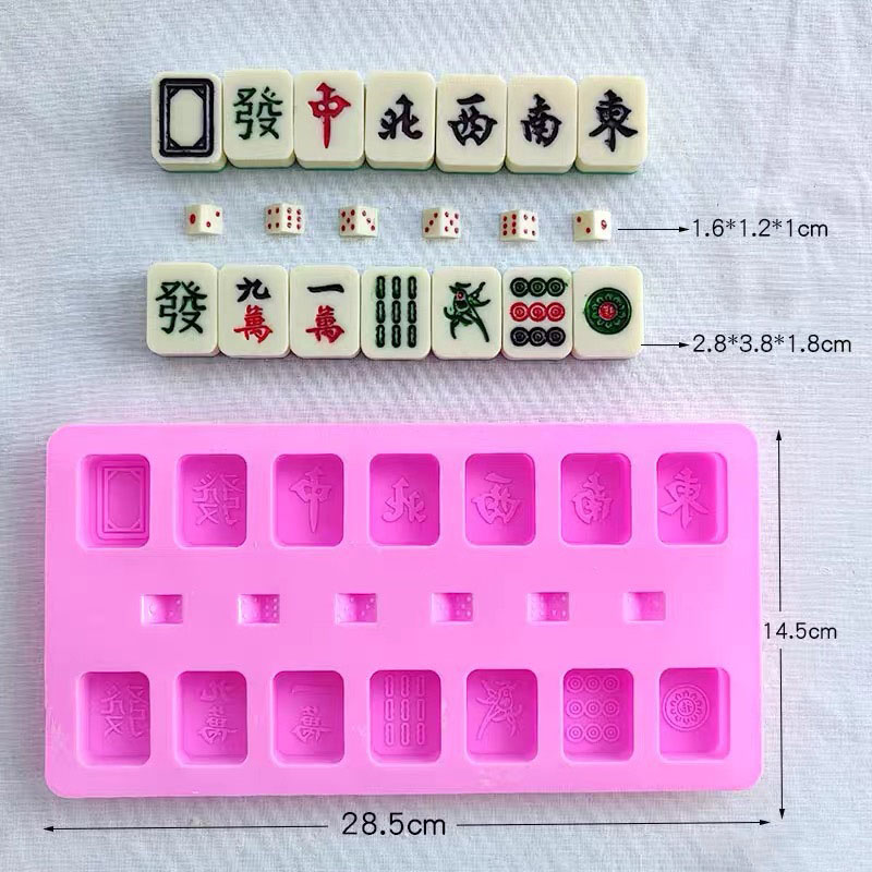 中国麻雀牌のセット、シリコン製の型、サイコロ、チョコレート、 - Eco Soap のレビューと価格