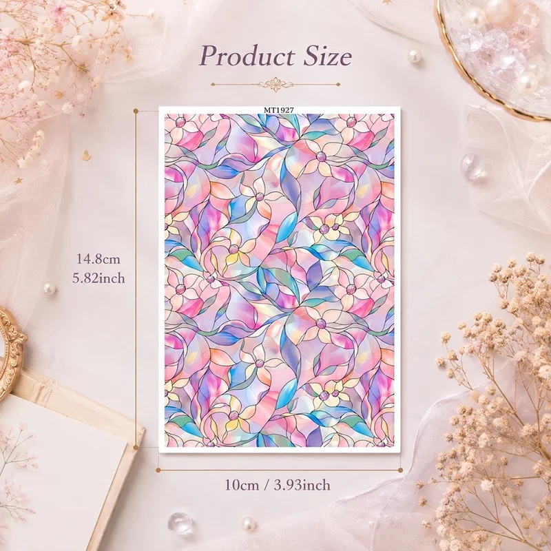 ステンドグラス風の花柄ポリマークレイ転写紙。DIYの手作りイ - Beeswax Wrap のレビューと価格